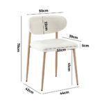 Oikiture 6x Dining Chairs Boucle Fabric Wood&White - Image 2