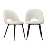 Oikiture 6PCS Dining Chairs Accent Chair Armchair Sherpa White - Image 4