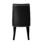 Oikiture 8PCs PU Leather Dining Chair Padded Seat Winglet Design Black - Image 9
