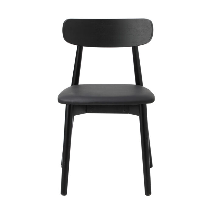 Oikiture 6x Dining Chairs PU Leather Solid Wood Black - Image 4