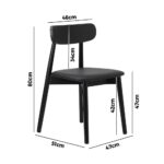 Oikiture 6x Dining Chairs PU Leather Solid Wood Black - Image 3