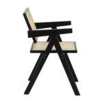 Oikiture 6x Dining Chairs Rattan Chair Wooden Balck - Image 3