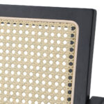 Oikiture 6x Dining Chairs Rattan Chair Wooden Balck - Image 2