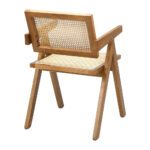 Oikiture 2x Dining Chairs Rattan Chair Wooden Walnut - Image 4