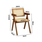 Oikiture 2x Dining Chairs Rattan Chair Wooden Walnut - Image 3