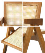 Oikiture 2x Dining Chairs Rattan Chair Wooden Walnut - Image 7