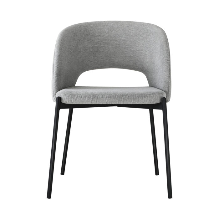Oikiture Dining Chair Set of 2 Linen Grey and Black - Image 5