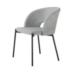 Oikiture Dining Chair Set of 2 Linen Grey and Black - Image 7