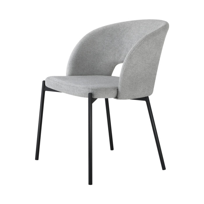 Oikiture Dining Chair Set of 2 Linen Grey and Black - Image 7