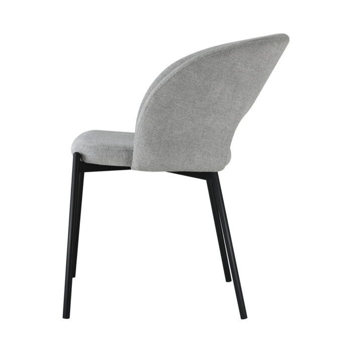 Oikiture Dining Chair Set of 2 Linen Grey and Black - Image 6