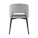 Oikiture Dining Chair Set of 2 Linen Grey and Black - Image 4