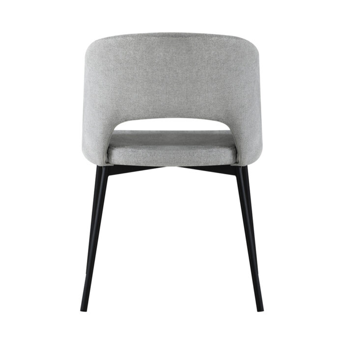 Oikiture Dining Chair Set of 2 Linen Grey and Black - Image 4