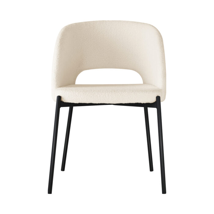 Oikiture 8x Dining Chair Tub Armchairs Sherpa Black&White - Image 6