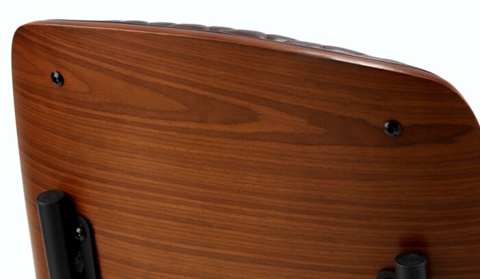 Oikiture 2x Dining Chairs Leather Seat Metal Legs Walnut - Image 3