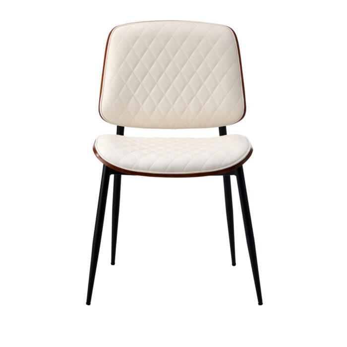 Oikiture 8x Dining Chairs Retro PU Leather Solid Wood Metal Leg White - Image 8