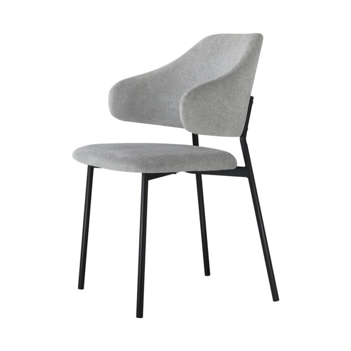 Oikiture Dining Chair Set of 2 Grey and Black - Image 5