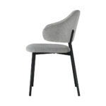 Oikiture Dining Chair Set of 2 Grey and Black - Image 3