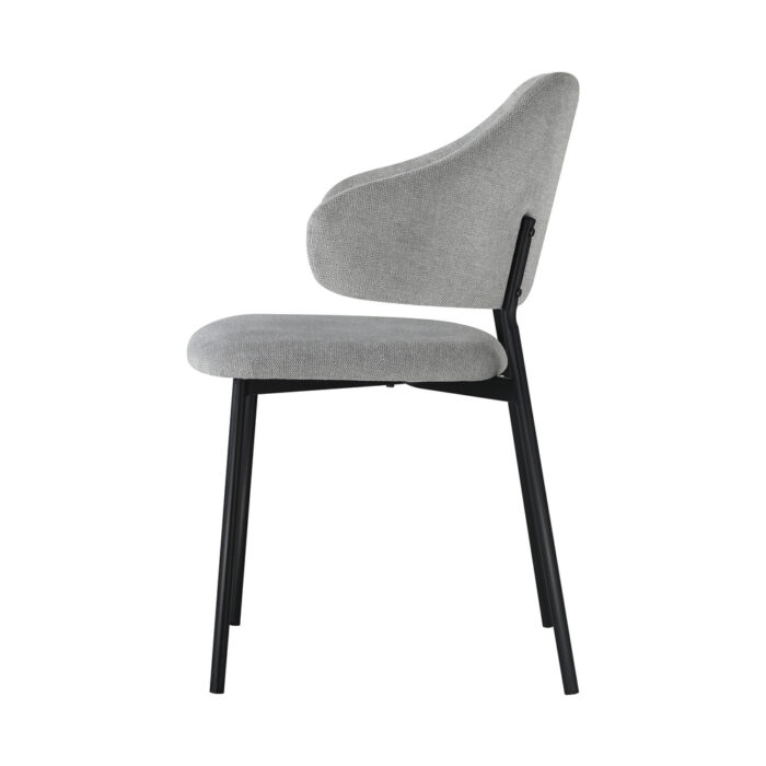 Oikiture Dining Chair Set of 2 Grey and Black - Image 3