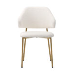 Oikiture 6x Dining Chair Sherpa Gold&White - Image 5