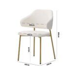 Oikiture 6x Dining Chair Sherpa Gold&White - Image 4