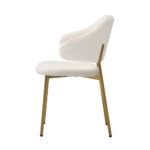Oikiture 6x Dining Chair Sherpa Gold&White - Image 6