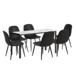 Oikiture 6-Seater Dining Set 1.4m Rectangular Table and Chairs