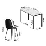 Oikiture 6-Seater Dining Set 1.4m Rectangular Table and Chairs - Image 3