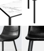 Oikiture 6-Seater Dining Set 1.4m Rectangular Table and Chairs - Image 4