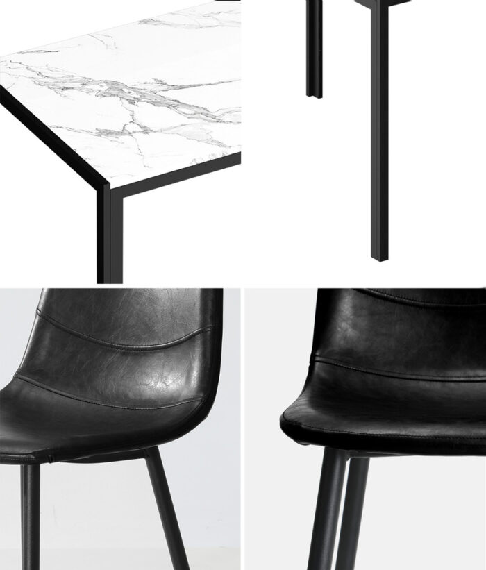 Oikiture 6-Seater Dining Set 1.4m Rectangular Table and Chairs - Image 4