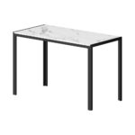 Oikiture 1.2m Dining Table with 4PCS Wooden Chairs Set PU Leather White & Black - Image 7