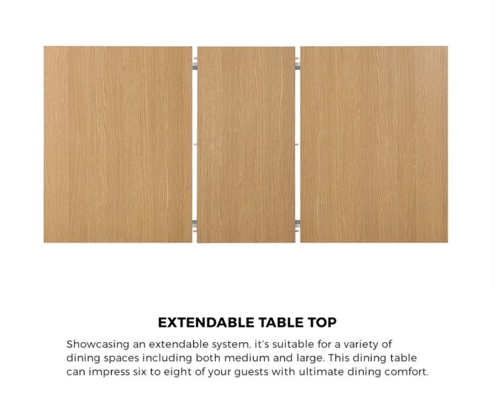 Oikiture 160cm Extendable Dining Table with 4PCS Crossback Chairs Black - Image 2