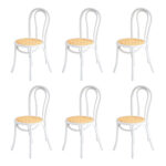 Oikiture 160cm Extendable Dining Table with 6PCS Crossback Chairs White - Image 6