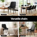 Artiss 4x Dining Chairs Retro PU Leather Kitchen Lounge Cafe Accent Chair Black - Image 5