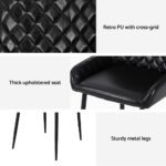 Artiss 4x Dining Chairs Retro PU Leather Kitchen Lounge Cafe Accent Chair Black - Image 6