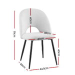 1 Set of 2 Artiss Dining Chair Boucle Sherpa - Image 2