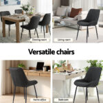 Artiss 2x Dining Chairs Retro PU Leather Kitchen Lounge Cafe Accent Chair Black - Image 5