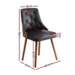 1 Set of 4 Artiss Dining Chairs Black PU - Image 2