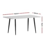 1.5M Artiss Dining Table Marble Effect - Image 2