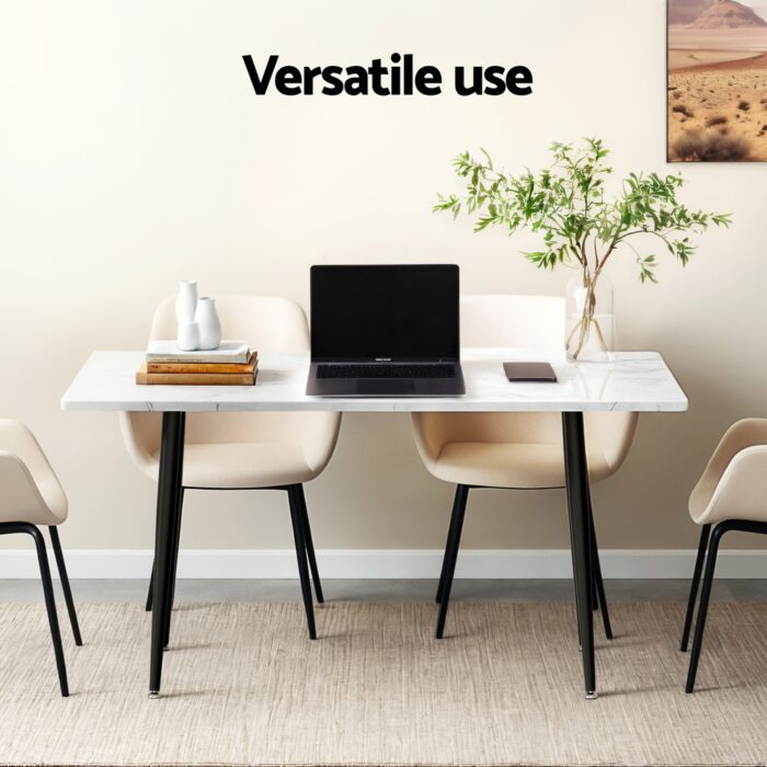 1.5M Artiss Dining Table Marble Effect - Image 5