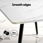 1.5M Artiss Dining Table Marble Effect - Image 6