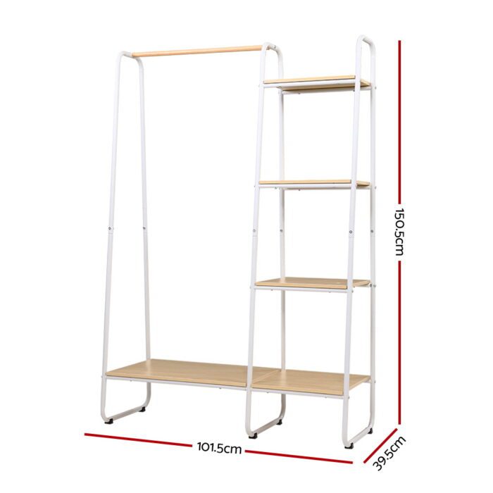 Artiss Wardrobe Clothes Rack Airer Coat Stand 150cm - Image 4