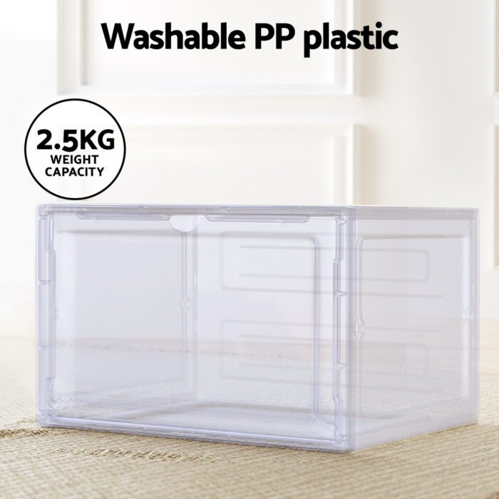 Artiss Shoe Box Rack DIY Set of 2 Stackable Magnetic Door - Image 5