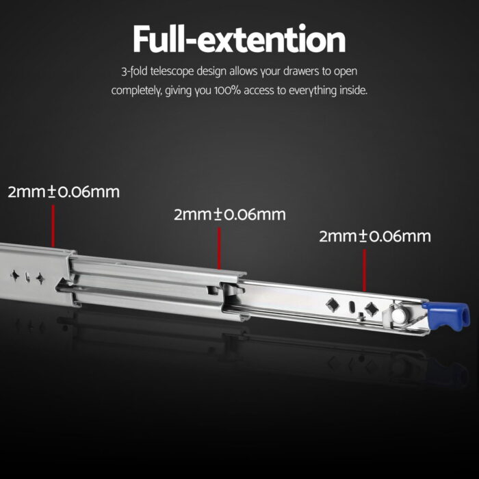 Giantz 2x Drawer Slides Heavy Duty Full Extension Locking 1150-2300mm Length - Image 5
