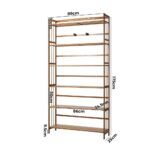 Oikiture 6-tier Bamboo Bookshelf Bookcase Adjustable Display Shelf - Image 9