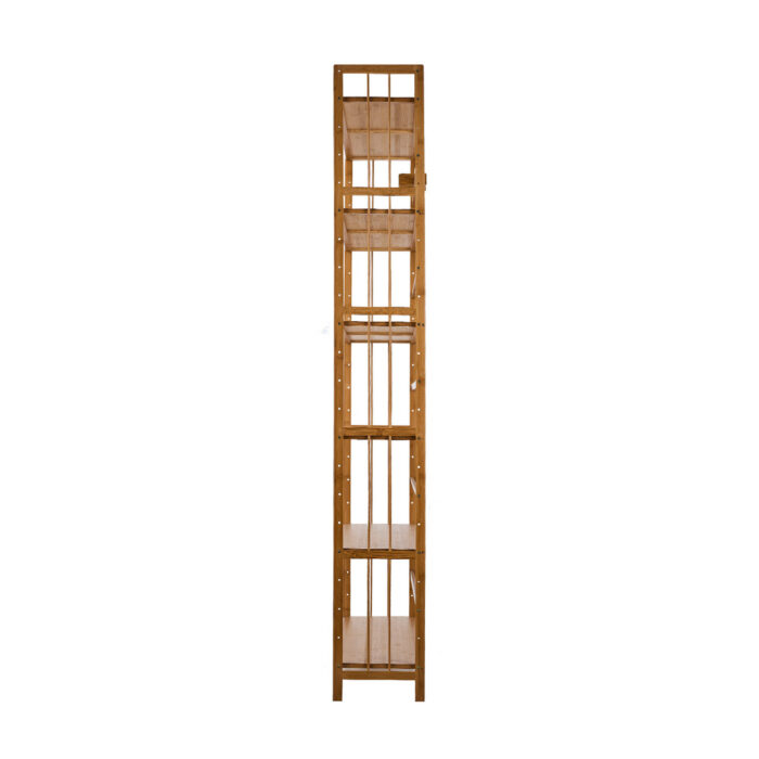 Oikiture 6-tier Bamboo Bookshelf Bookcase Adjustable Display Shelf - Image 5