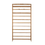 Oikiture 6-tier Bamboo Bookshelf Bookcase Adjustable Display Shelf - Image 6