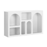 Oikiture Display Cabinet with 6 Irregular Shelves