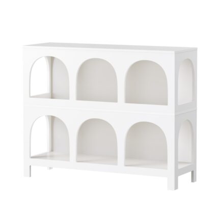 Oikiture Display Shelf Storage Stand Bookshelf White