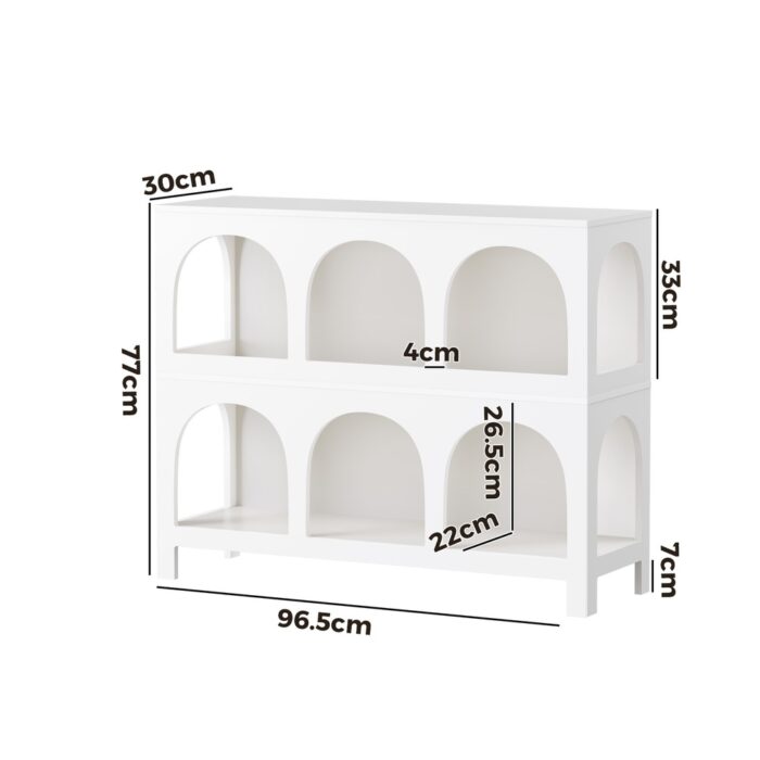 Oikiture Display Shelf Storage Stand Bookshelf White - Image 10
