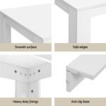 1 Artiss Dining Table and 4 Chairs Set White Sherpa - Image 5